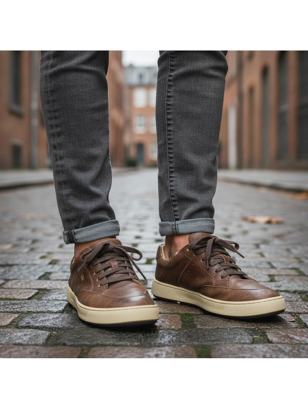 Osklen Soho Premium Distressed Brown Leather Low Top Sneakers